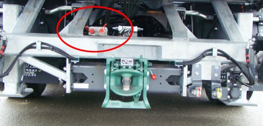 Deux prises d'alimentation hydraulique type PUSH-PULL placées à l'arrière du châssis
