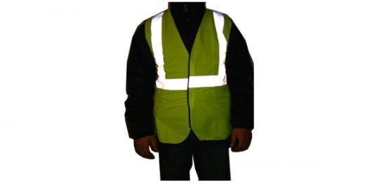 Six fluorescent signal vests