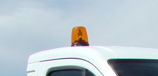 One beacon fitted on the top of the cabin